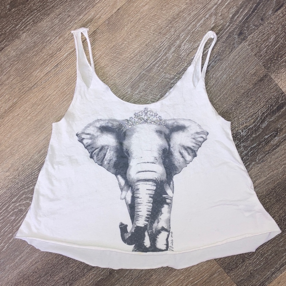 Elephant🐘 w/tiara👑 Cropped Tank Top
